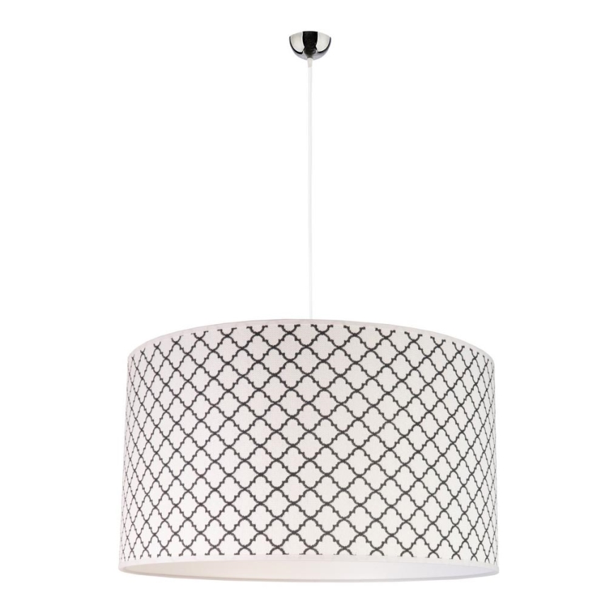Duolla - Lestenec na vrvici MAROKO 1xE27/40W/230V pr. 45 cm bela/črna
