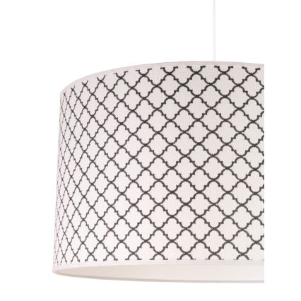 Duolla - Lestenec na vrvici MAROKO 1xE27/40W/230V pr. 45 cm bela/črna