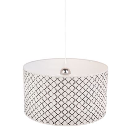 Duolla - Lestenec na vrvici MAROKO 1xE27/40W/230V pr. 45 cm bela/črna