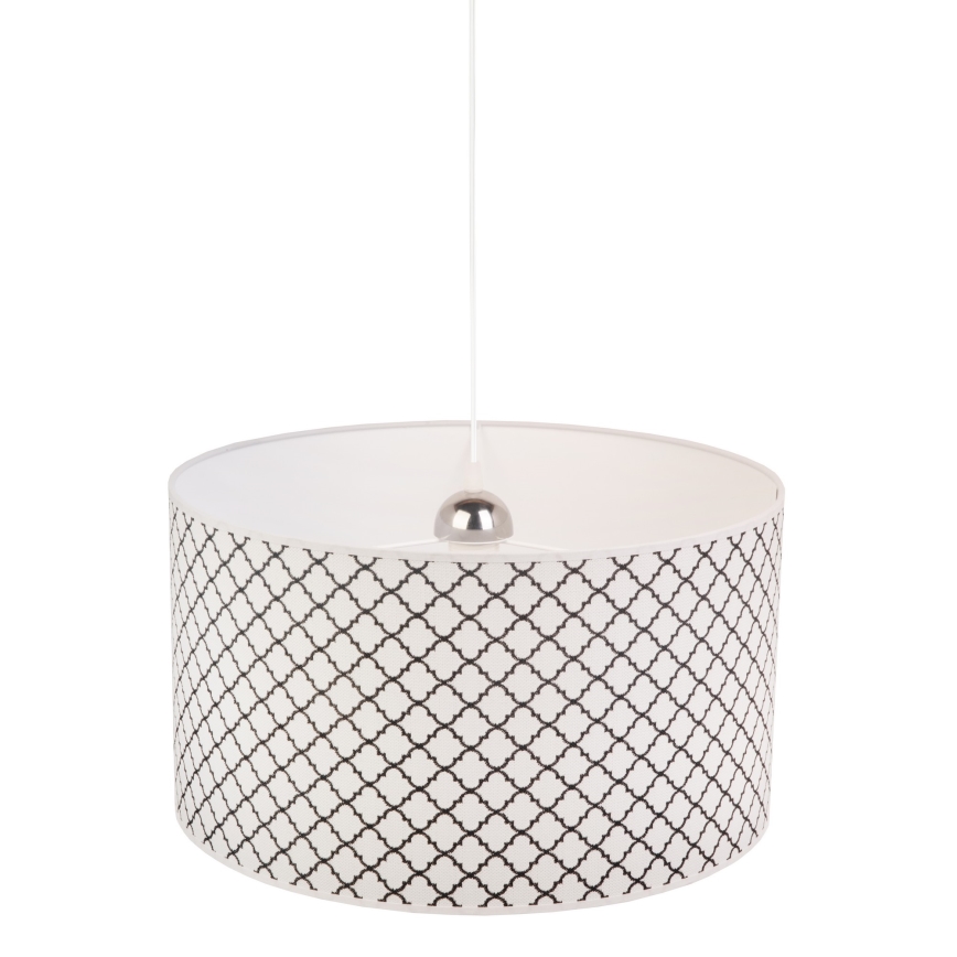 Duolla - Lestenec na vrvici MAROKO 1xE27/40W/230V pr. 45 cm bela/črna