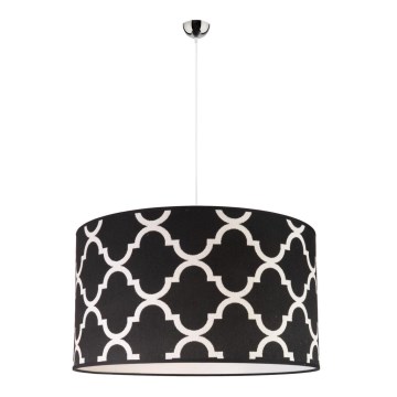 Duolla - Lestenec na vrvici MAROKO 1xE27/40W/230V pr. 45 cm črna/bela