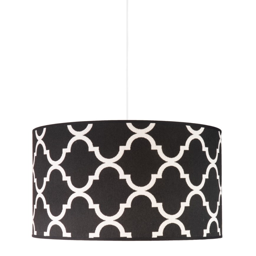 Duolla - Lestenec na vrvici MAROKO 1xE27/40W/230V pr. 45 cm črna/bela