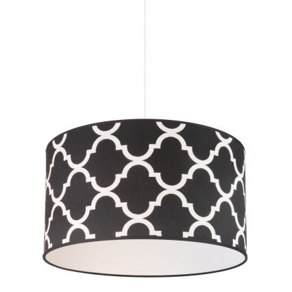 Duolla - Lestenec na vrvici MAROKO 1xE27/40W/230V pr. 45 cm črna/bela