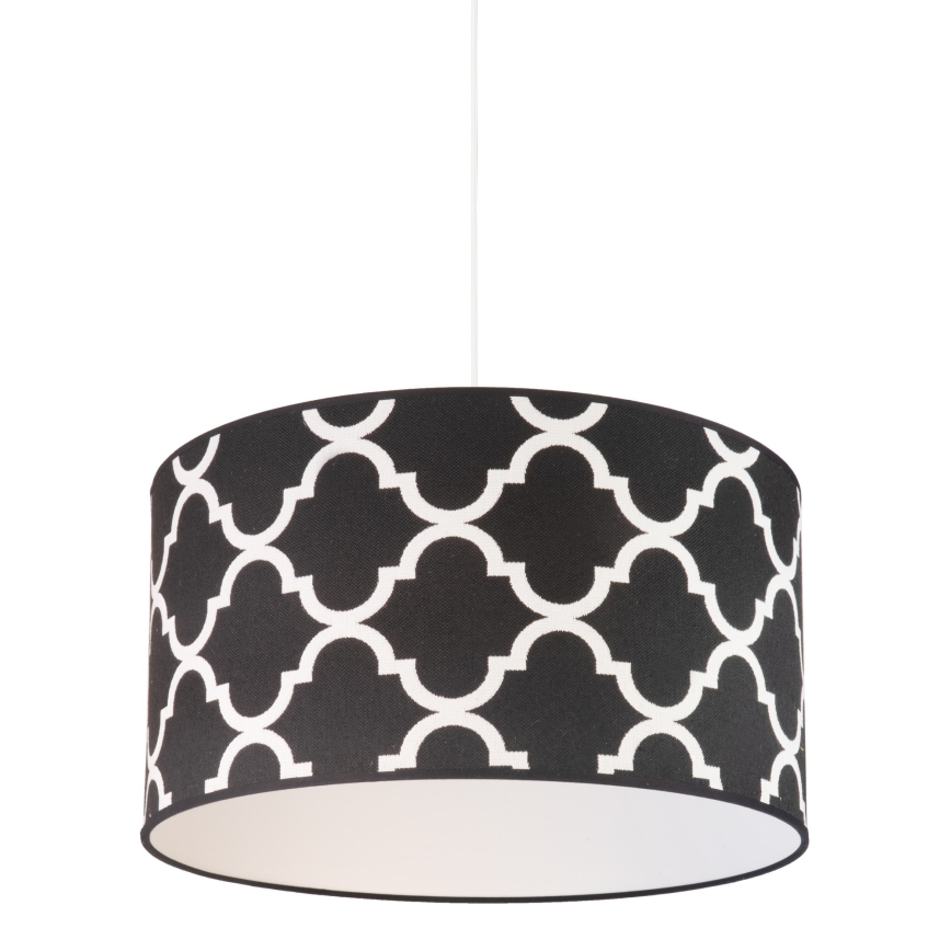 Duolla - Lestenec na vrvici MAROKO 1xE27/40W/230V pr. 45 cm črna/bela