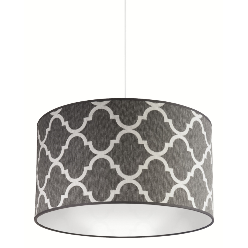 Duolla - Lestenec na vrvici MAROKO 1xE27/40W/230V pr. 45 cm siva/bela