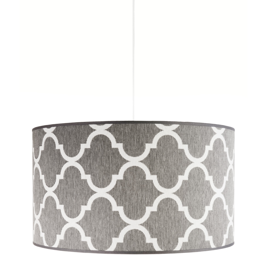 Duolla - Lestenec na vrvici MAROKO 1xE27/40W/230V pr. 45 cm siva/bela