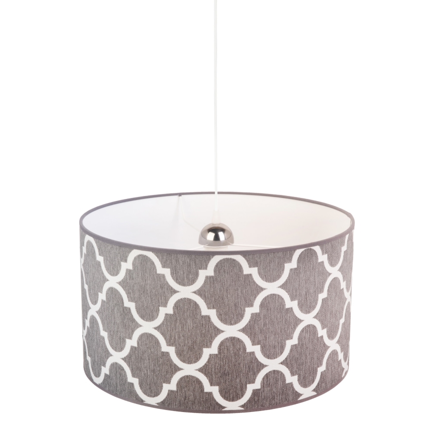 Duolla - Lestenec na vrvici MAROKO 1xE27/40W/230V pr. 45 cm siva/bela