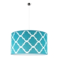 Duolla - Lestenec na vrvici MAROKO 1xE27/40W/230V pr. 45 cm turkizna/bela