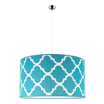 Duolla - Lestenec na vrvici MAROKO 1xE27/40W/230V pr. 45 cm turkizna/bela