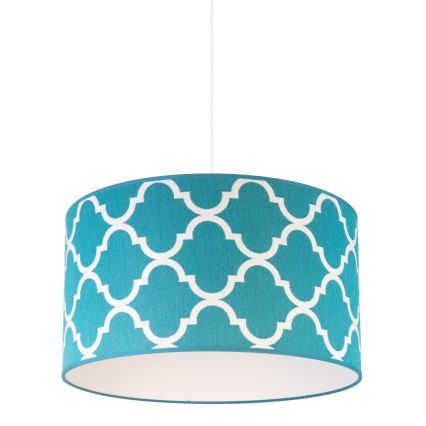 Duolla - Lestenec na vrvici MAROKO 1xE27/40W/230V pr. 45 cm turkizna/bela