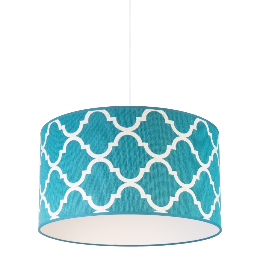 Duolla - Lestenec na vrvici MAROKO 1xE27/40W/230V pr. 45 cm turkizna/bela
