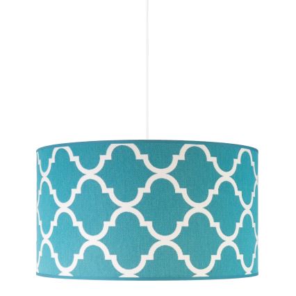 Duolla - Lestenec na vrvici MAROKO 1xE27/40W/230V pr. 45 cm turkizna/bela