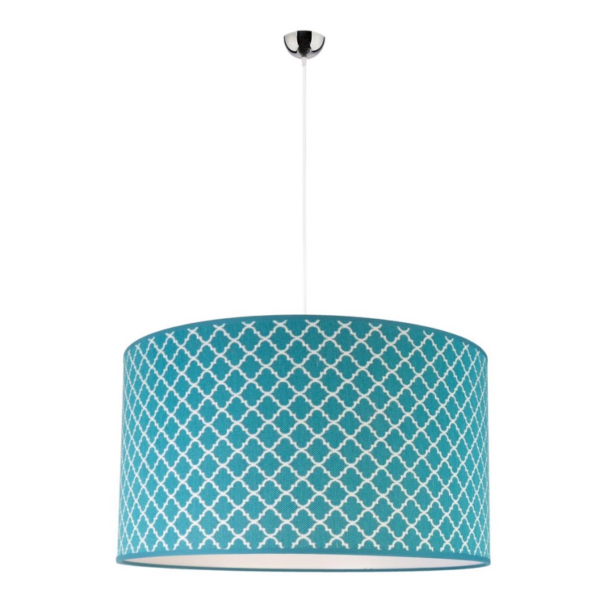 Duolla - Lestenec na vrvici MAROKO 1xE27/40W/230V pr. 45 cm turkizna/bela