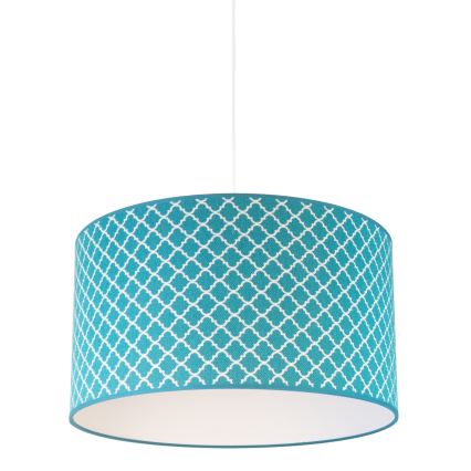 Duolla - Lestenec na vrvici MAROKO 1xE27/40W/230V pr. 45 cm turkizna/bela