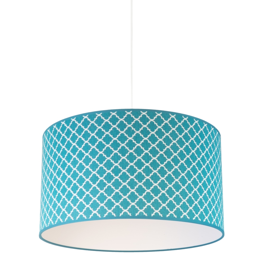 Duolla - Lestenec na vrvici MAROKO 1xE27/40W/230V pr. 45 cm turkizna/bela