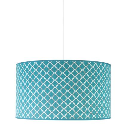 Duolla - Lestenec na vrvici MAROKO 1xE27/40W/230V pr. 45 cm turkizna/bela