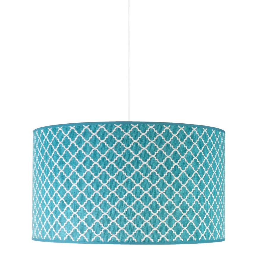 Duolla - Lestenec na vrvici MAROKO 1xE27/40W/230V pr. 45 cm turkizna/bela