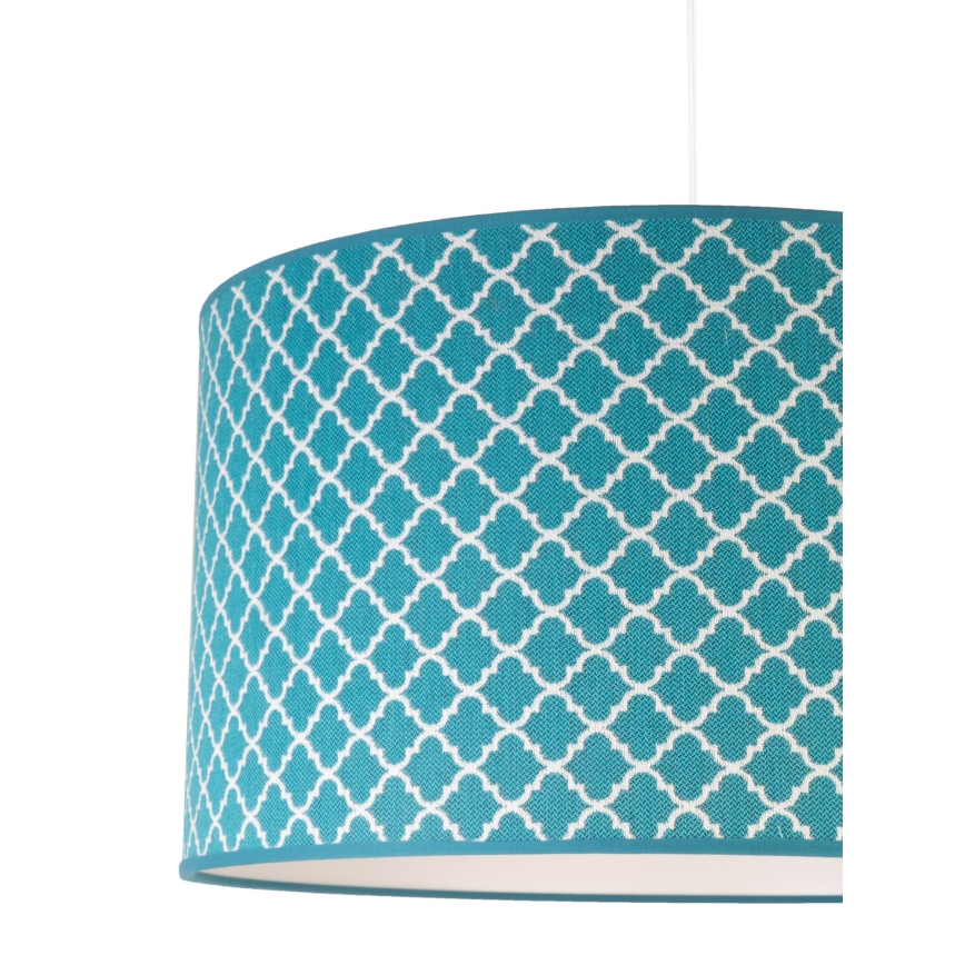 Duolla - Lestenec na vrvici MAROKO 1xE27/40W/230V pr. 45 cm turkizna/bela