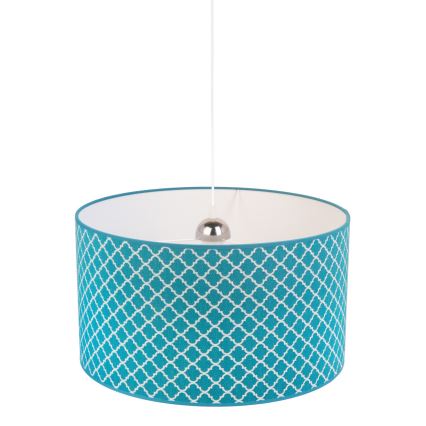 Duolla - Lestenec na vrvici MAROKO 1xE27/40W/230V pr. 45 cm turkizna/bela
