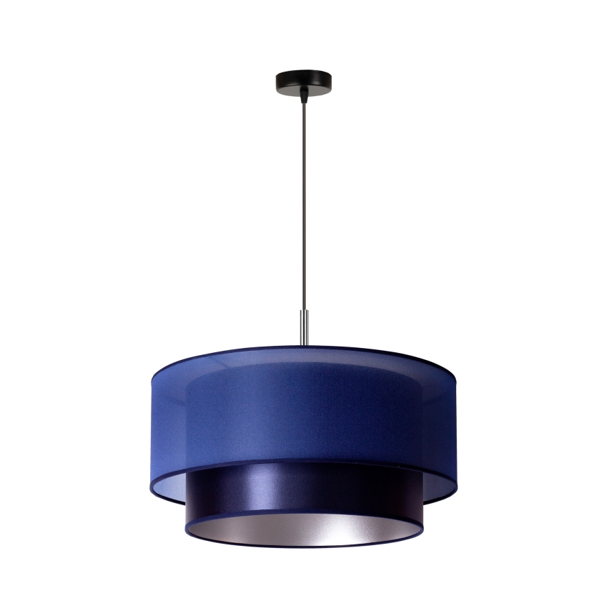Duolla - Lestenec na vrvici NANTES 1xE27/15W/230V premer 45 cm modra/srebrna