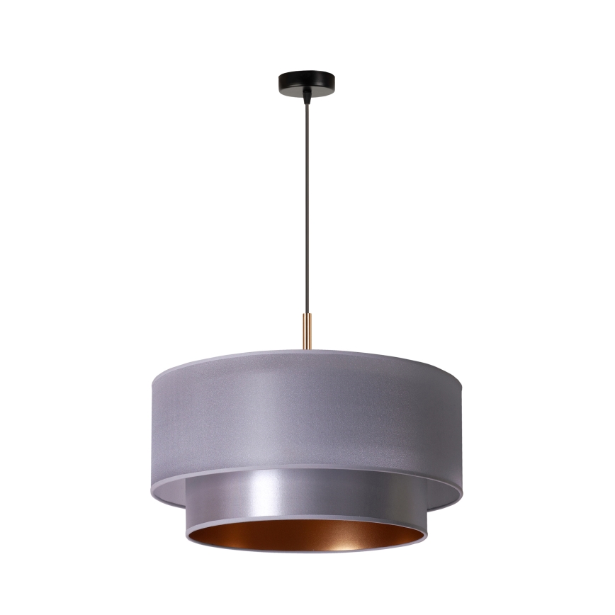 Duolla - Lestenec na vrvici NANTES 1xE27/15W/230V premer 45 cm srebrna/baker