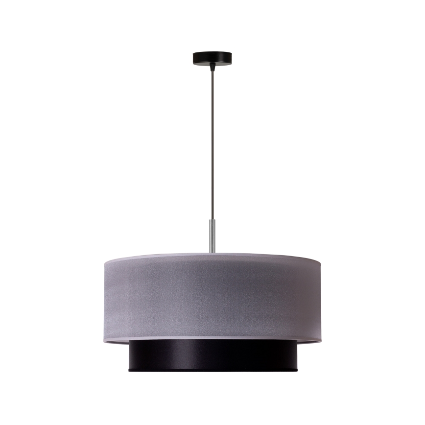 Duolla - Lestenec na vrvici NANTES 1xE27/15W/230V premer 45 cm srebrna/črna