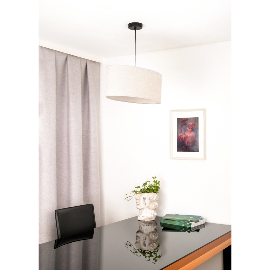 Duolla - Lestenec na vrvici OVAL 1xE27/15W/230V siv