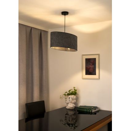 Duolla - Lestenec na vrvici OVAL 1xE27/15W/230V siva