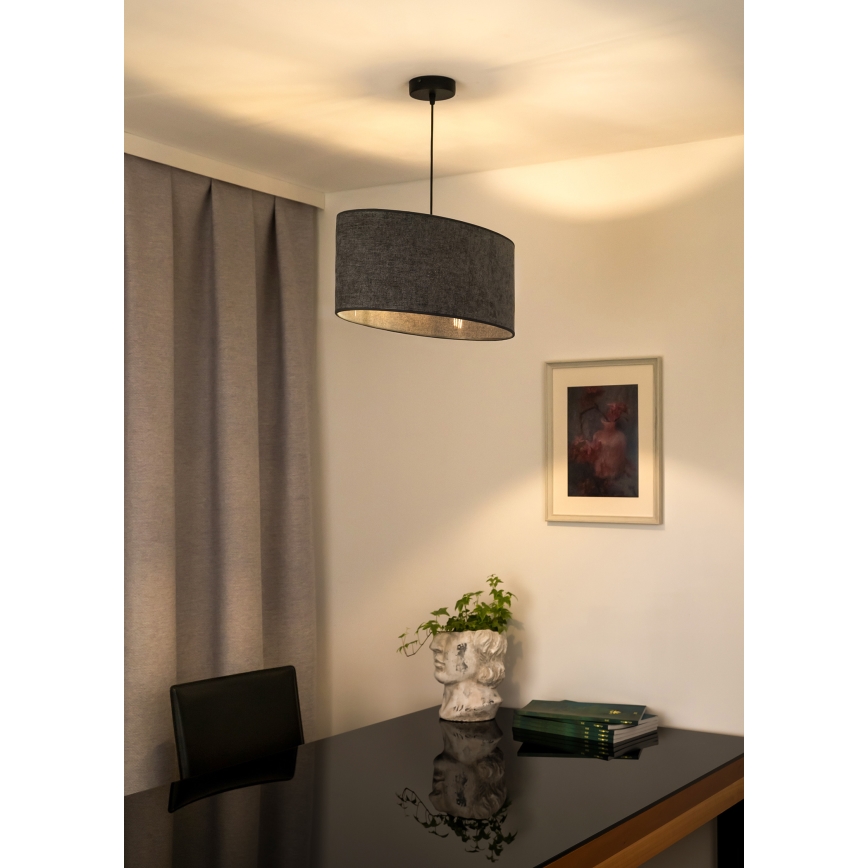 Duolla - Lestenec na vrvici OVAL 1xE27/15W/230V siva