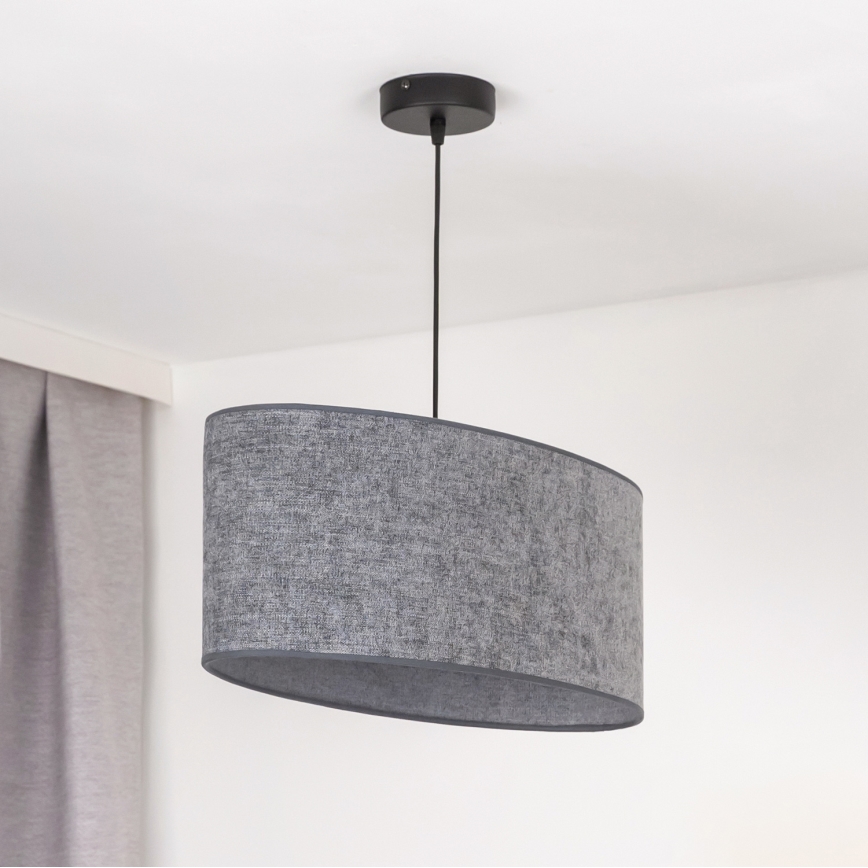 Duolla - Lestenec na vrvici OVAL 1xE27/15W/230V siva
