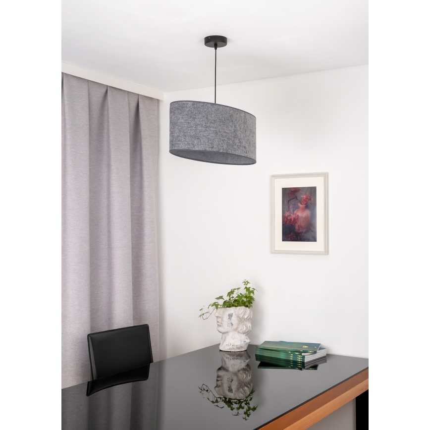 Duolla - Lestenec na vrvici OVAL 1xE27/15W/230V siva