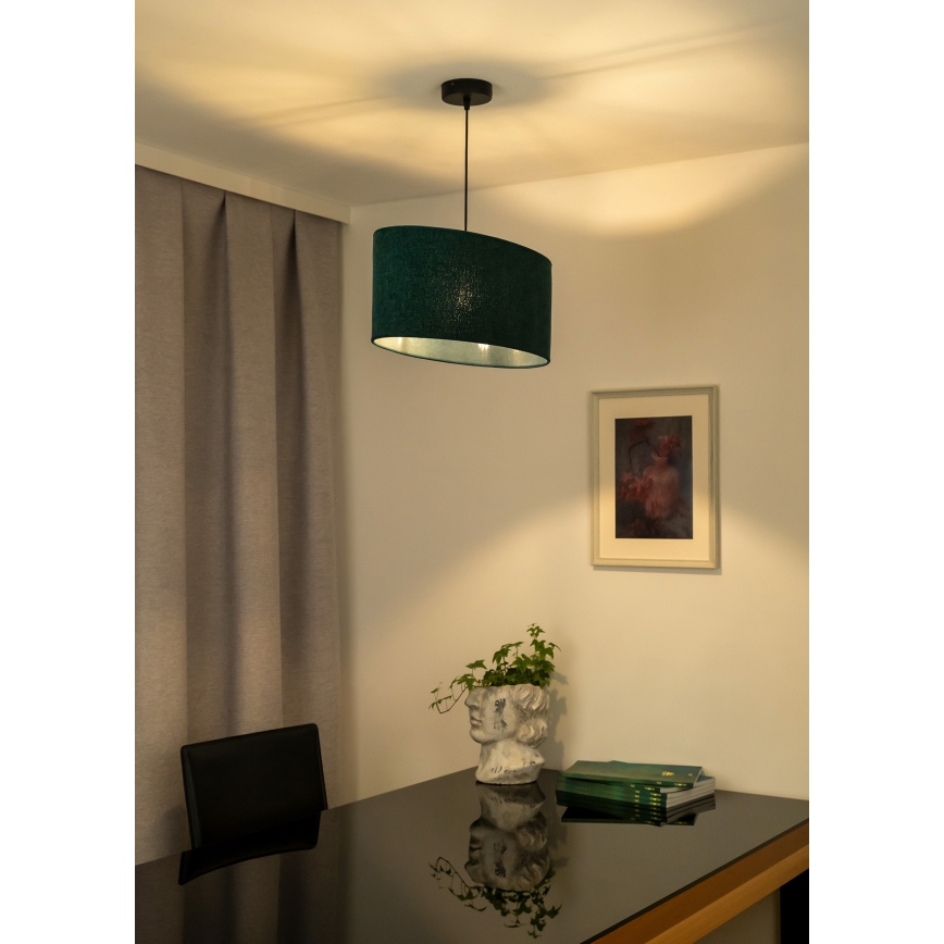 Duolla - Lestenec na vrvici OVAL 1xE27/15W/230V zelena
