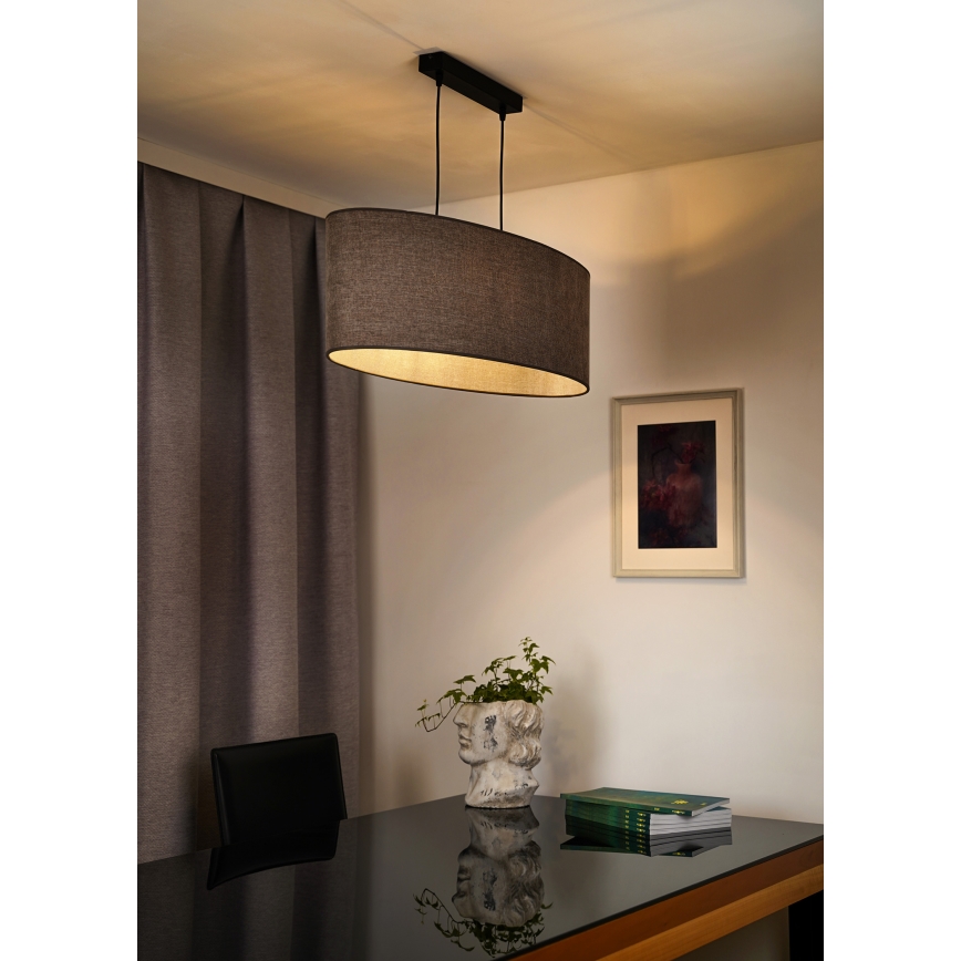 Duolla - Lestenec na vrvici OVAL 2xE27/15W/230V rjava