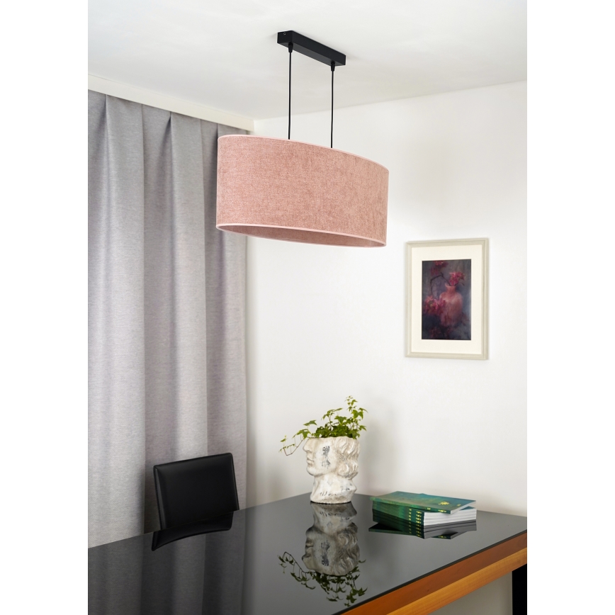 Duolla - Lestenec na vrvici OVAL 2xE27/15W/230V roza