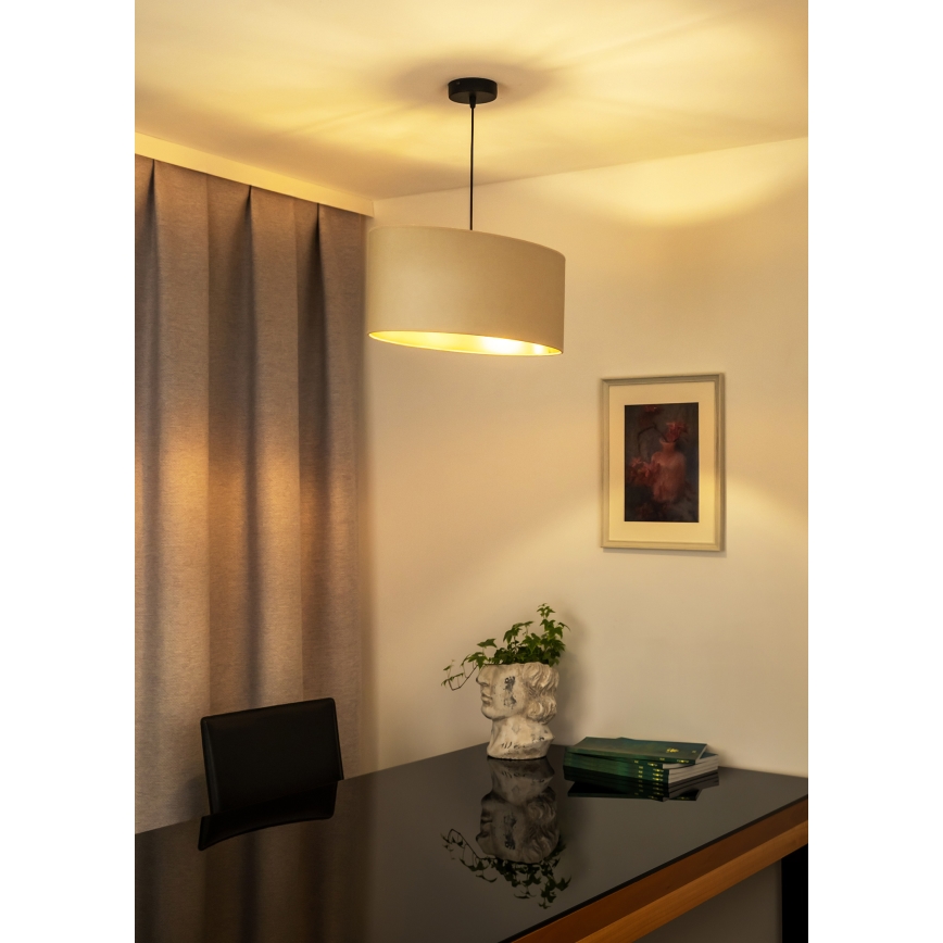 Duolla - Lestenec na vrvici OVAL VEGAN 1xE27/15W/230V krem barva