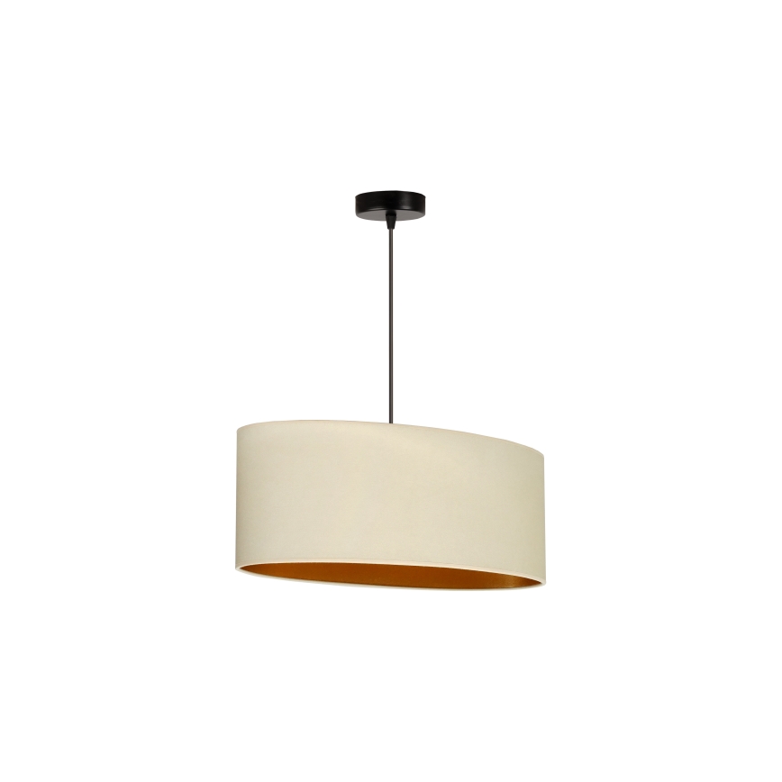 Duolla - Lestenec na vrvici OVAL VEGAN 1xE27/15W/230V krem barva