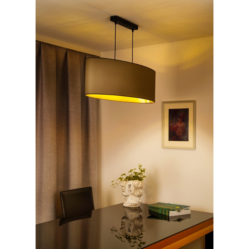 Duolla - Lestenec na vrvici OVAL VEGAN 2xE27/15W/230V bež