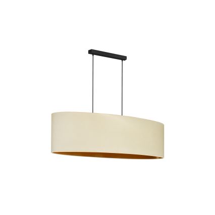 Duolla - Lestenec na vrvici OVAL VEGAN 2xE27/15W/230V krem barva