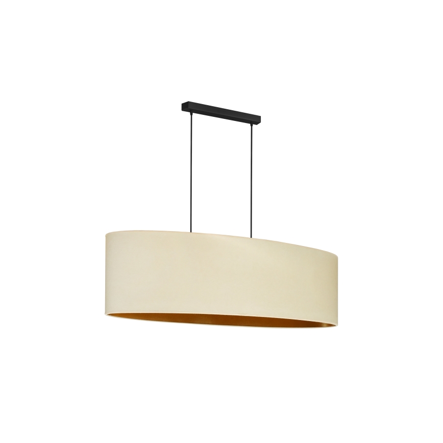 Duolla - Lestenec na vrvici OVAL VEGAN 2xE27/15W/230V krem barva
