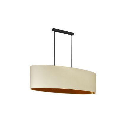 Duolla - Lestenec na vrvici OVAL VEGAN 2xE27/15W/230V krem barva