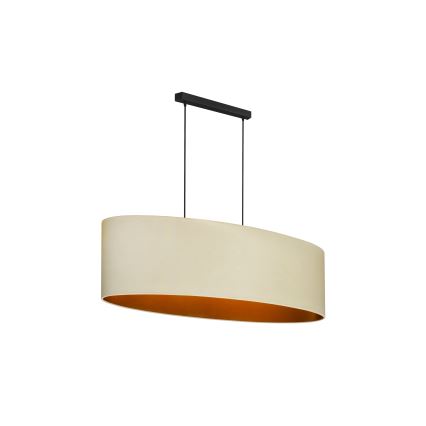 Duolla - Lestenec na vrvici OVAL VEGAN 2xE27/15W/230V krem barva
