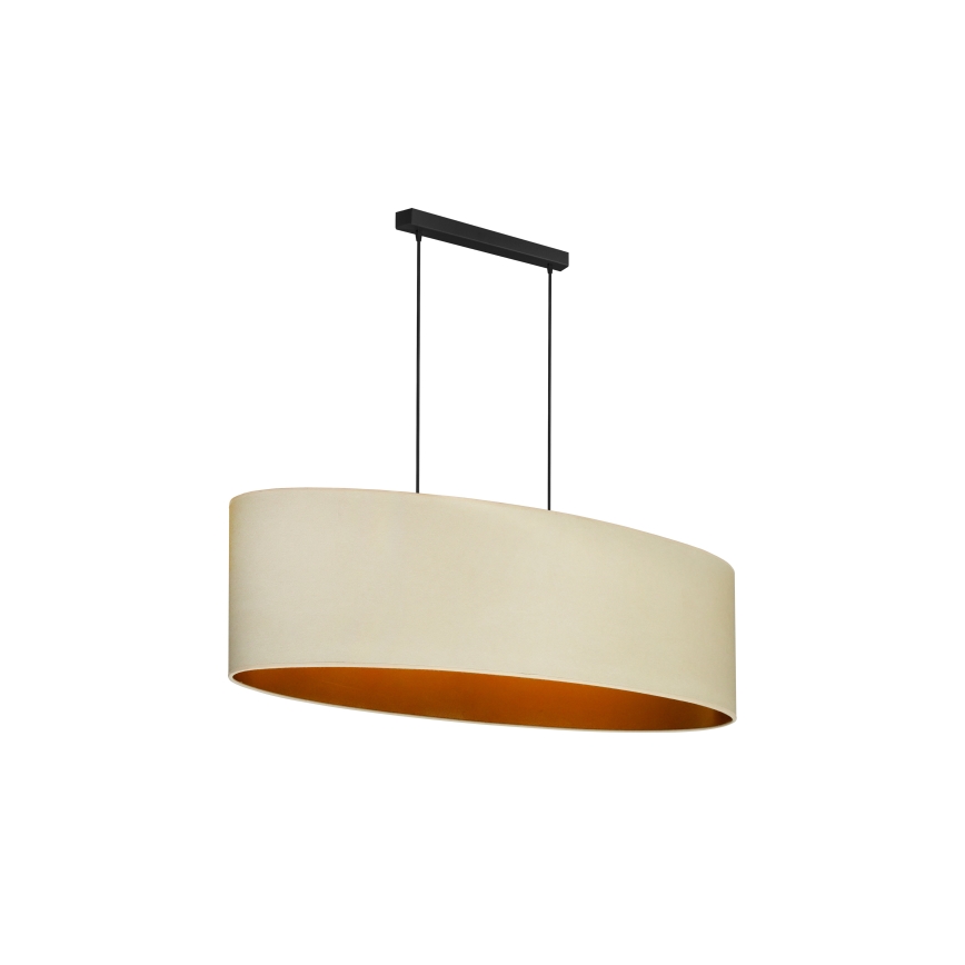 Duolla - Lestenec na vrvici OVAL VEGAN 2xE27/15W/230V krem barva