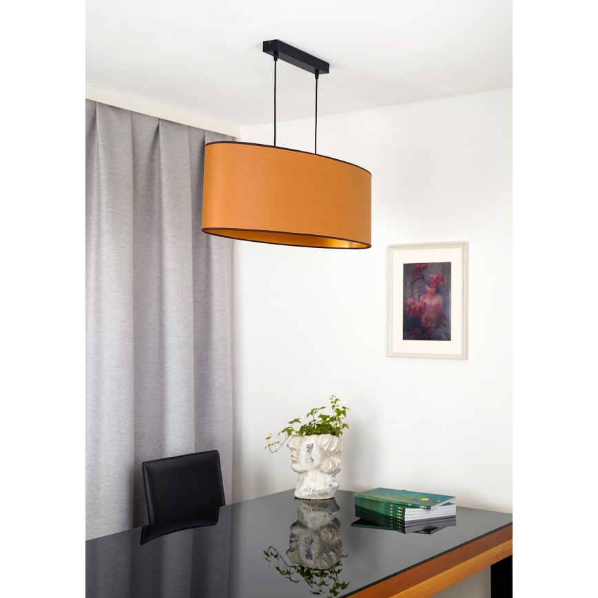 Duolla - Lestenec na vrvici OVAL VEGAN 2xE27/15W/230V rjava