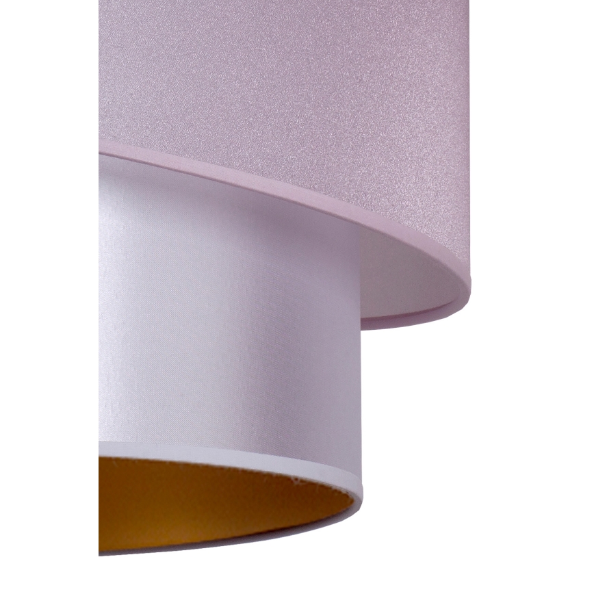 Duolla - Lestenec na vrvici PARIZ 1xE27/15W/230V premer 40 cm roza/srebrna/baker
