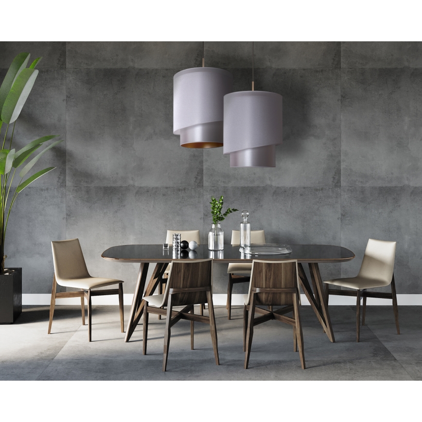 Duolla - Lestenec na vrvici PARIZ 1xE27/15W/230V premer 40 cm srebrna/zlata