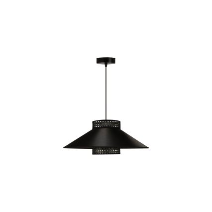 Duolla - Lestenec na vrvici RIO RATTAN 1xE27/15W/230V pr. 45 cm črna/zlata