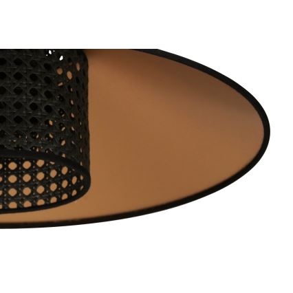 Duolla - Lestenec na vrvici RIO RATTAN 1xE27/15W/230V pr. 45 cm črna/zlata