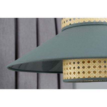 Duolla - Lestenec na vrvici RIO RATTAN 1xE27/15W/230V pr. 45 cm zelena/ratan