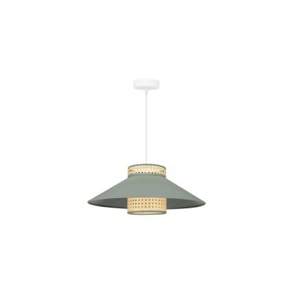 Duolla - Lestenec na vrvici RIO RATTAN 1xE27/15W/230V pr. 45 cm zelena/ratan