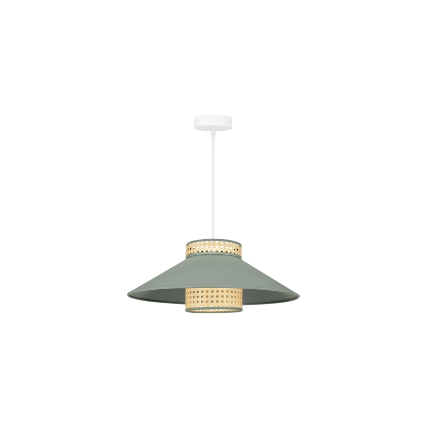 Duolla - Lestenec na vrvici RIO RATTAN 1xE27/15W/230V pr. 45 cm zelena/ratan